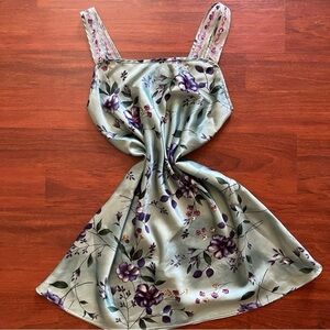 Vintage Floral Mini Slip Dress Romantic Coquette retro y2k
